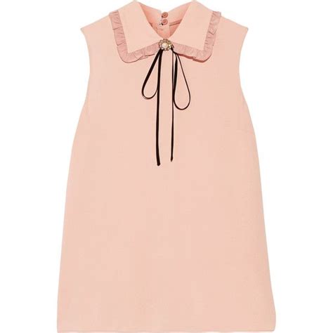 blush crepe top by miu miu